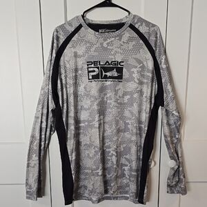 Pelagic Gray and Black Perforance Shirt